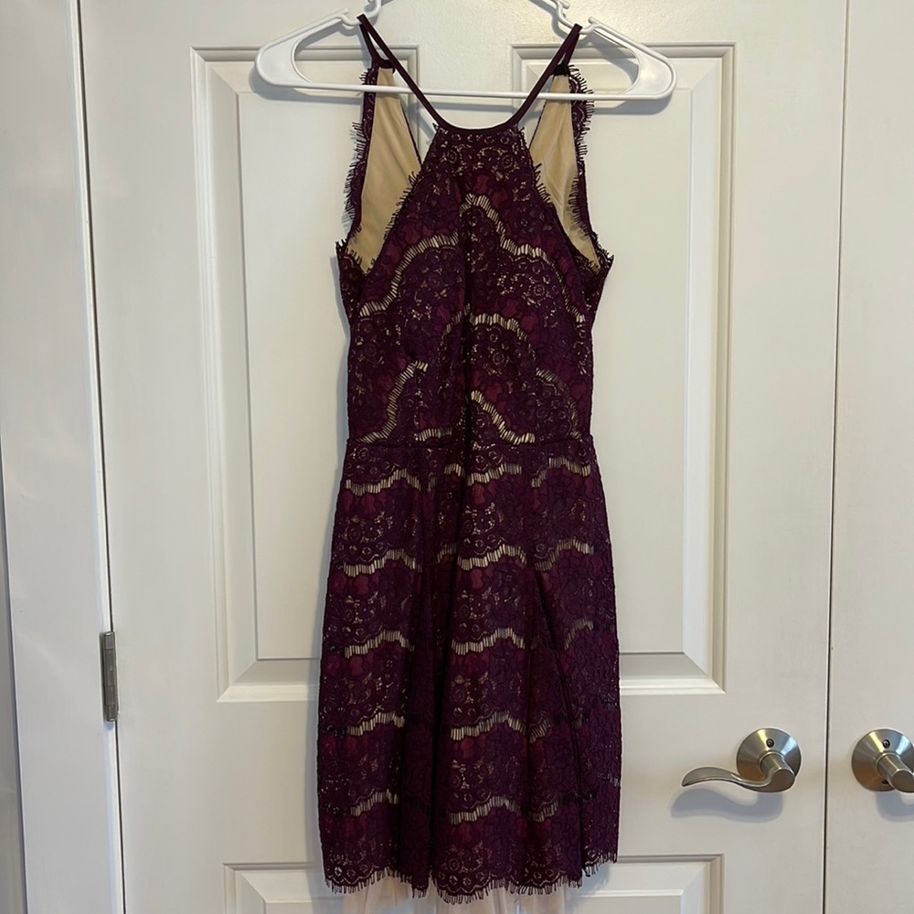 Maroon Lace Cocktail Dress